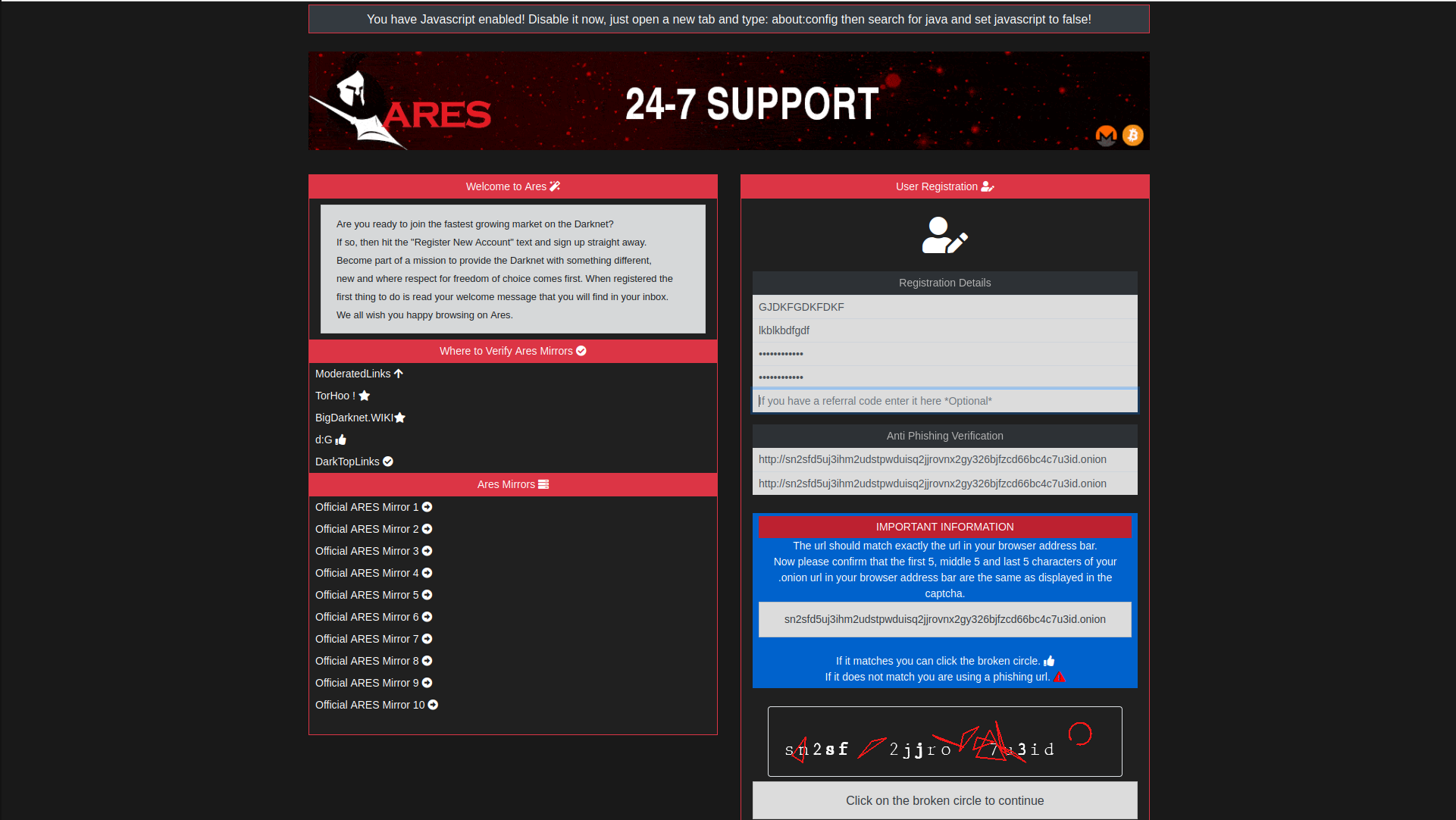 Registration Screen